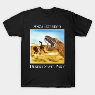 Dinosaur sculptures in Anza Borrego Desert State Park in California T-Shirt